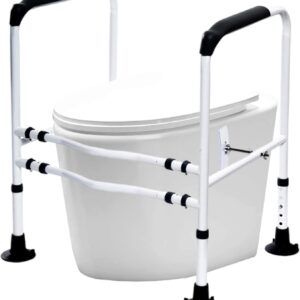 Toilet Aid - Adjustable Width & Height Fit Any Toilet, with 4 Suction Pads - Black